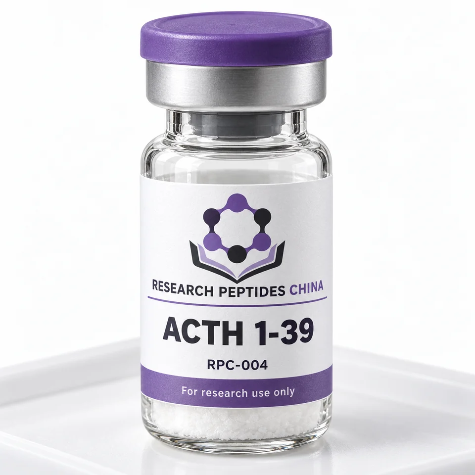 ACTH 1-39 research vial with Research Peptides China logo and research-use label