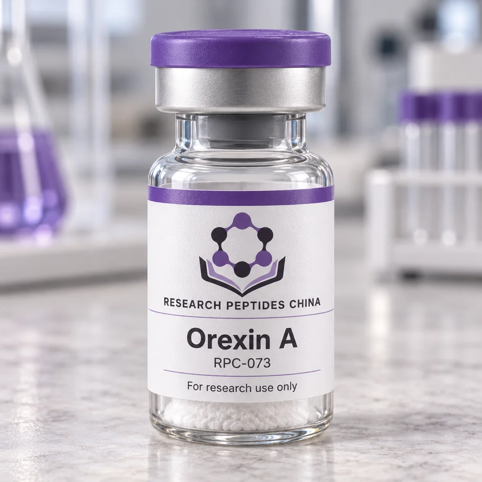 Orexin A research vial with Research Peptides China logo and research-use label
