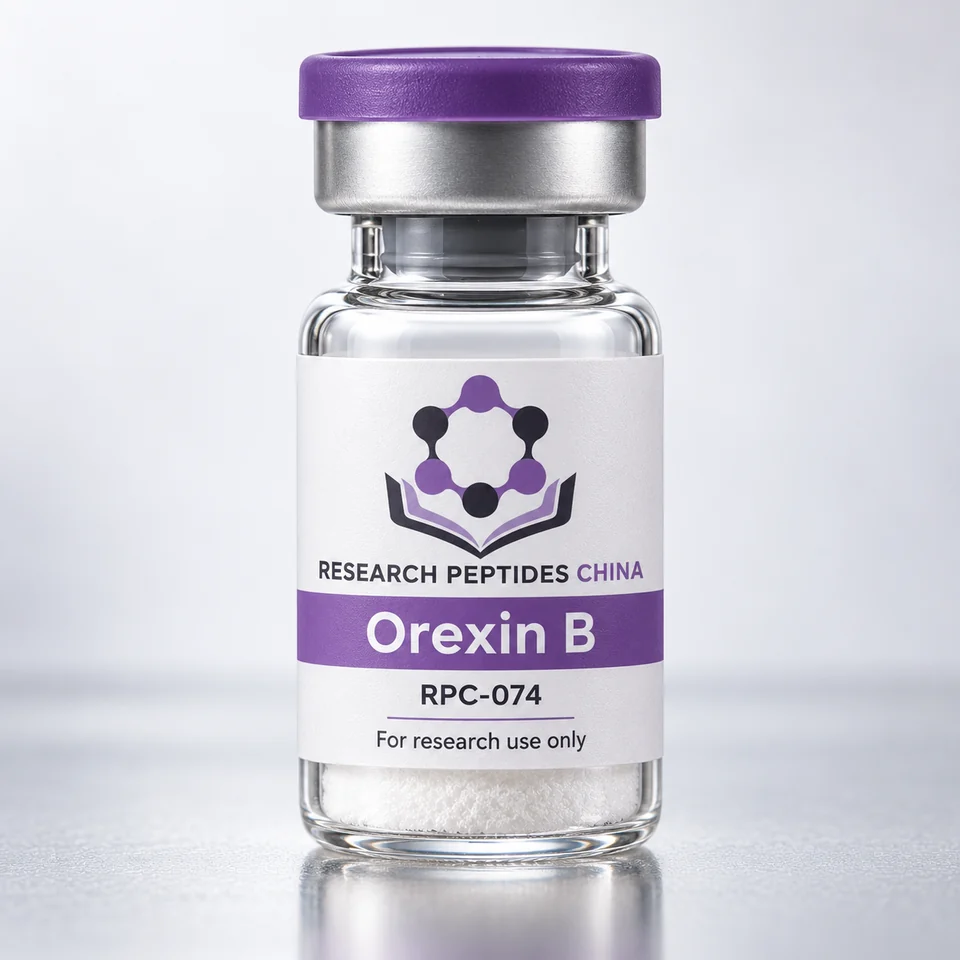 Orexin B research vial with Research Peptides China logo and research-use label