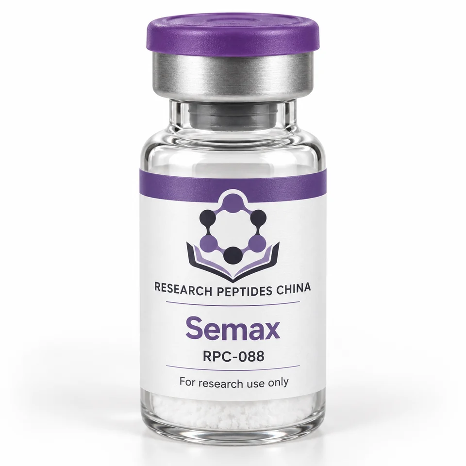 Semax research vial with Research Peptides China logo and research-use label