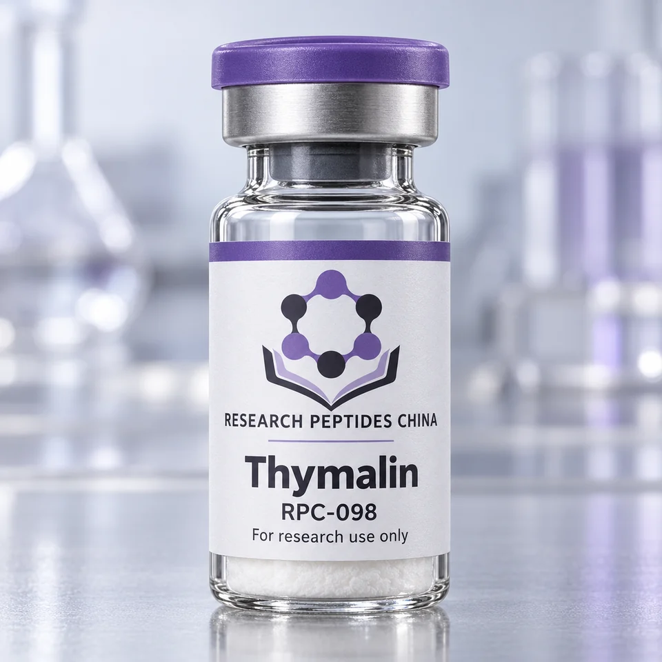 Thymalin research vial with Research Peptides China logo and research-use label